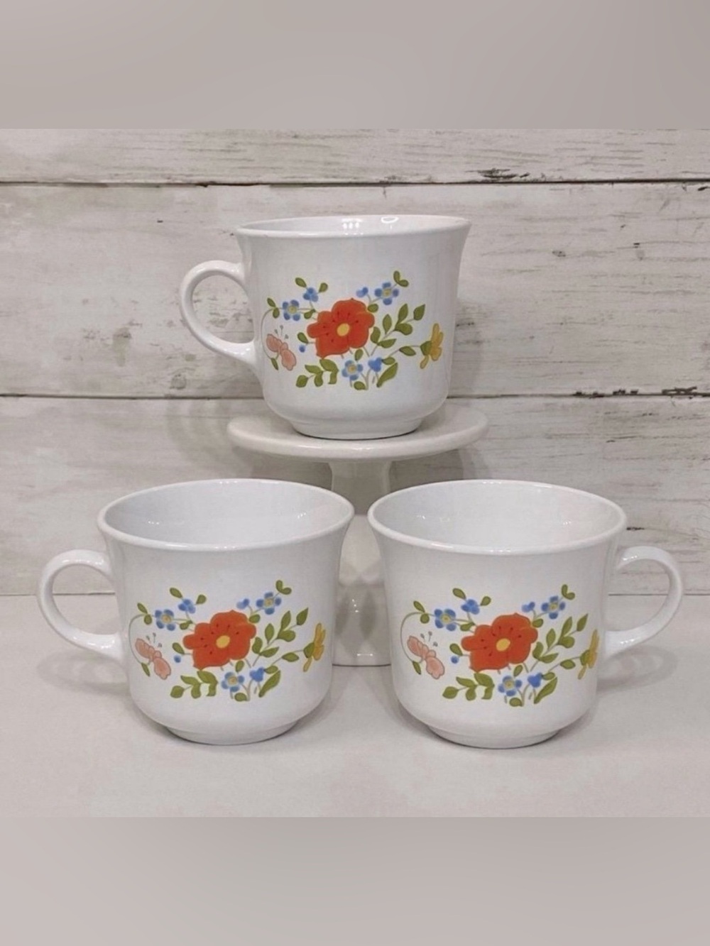 Vintage 3 pc Corelle Wildflower Coffee Mugs PRICE FIRM